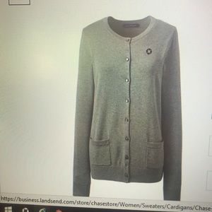 Chase Bank Lands’ End Cardigan Sweater Size Small